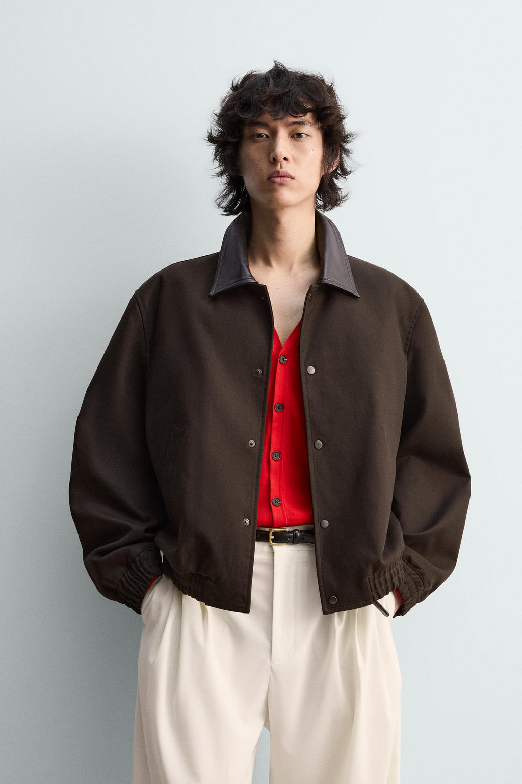 RELAXED FIT CONTRAST COLLAR JACKET LIMITED EDITION - Zara фото 11