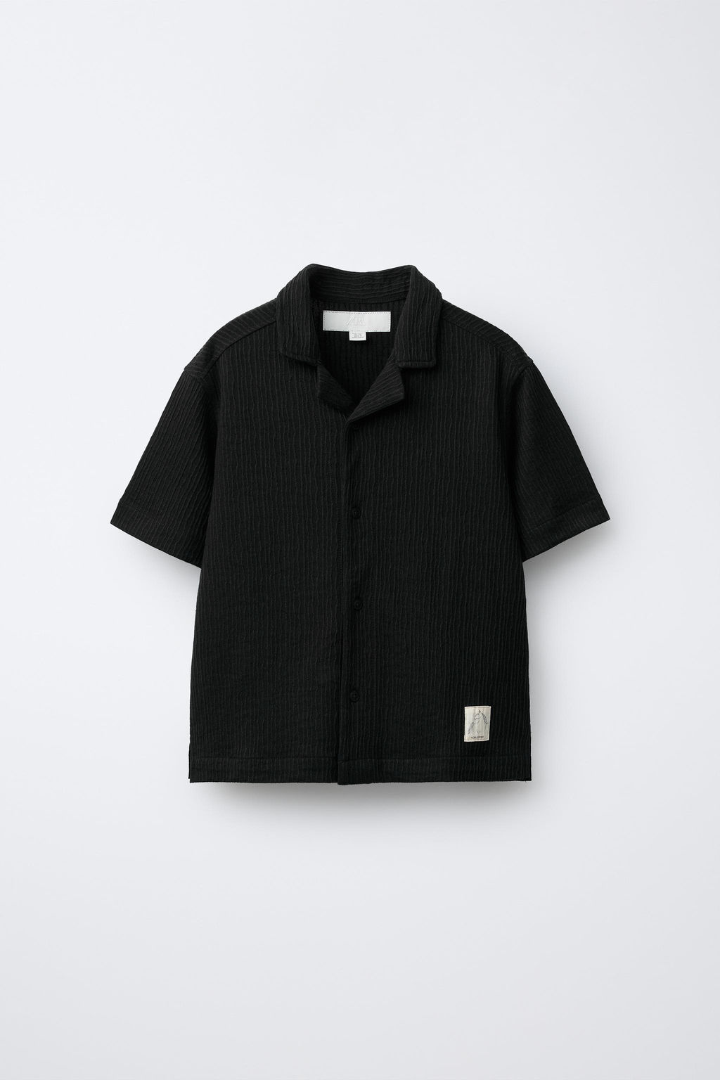 CONJUNTO CAMISA BOWLNG Y BERMUDA TEXTURA ETIQUETA / Negro - Zara фото 2