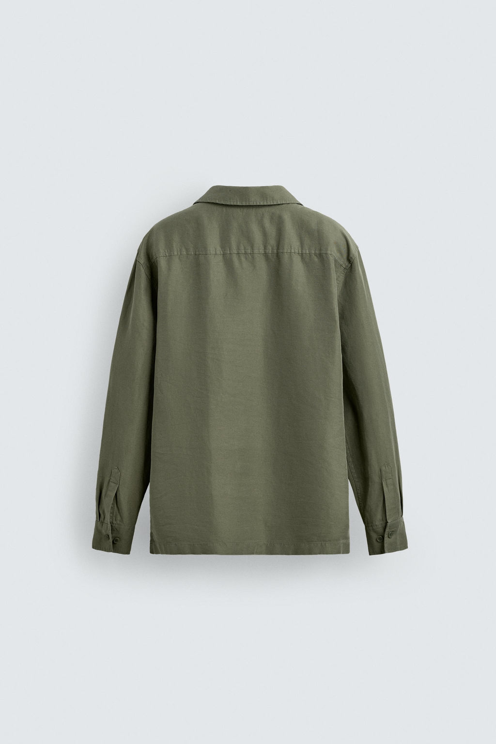 SOBRECAMISA RELAXED FIT CON LINO / verde lavado - Zara фото 8