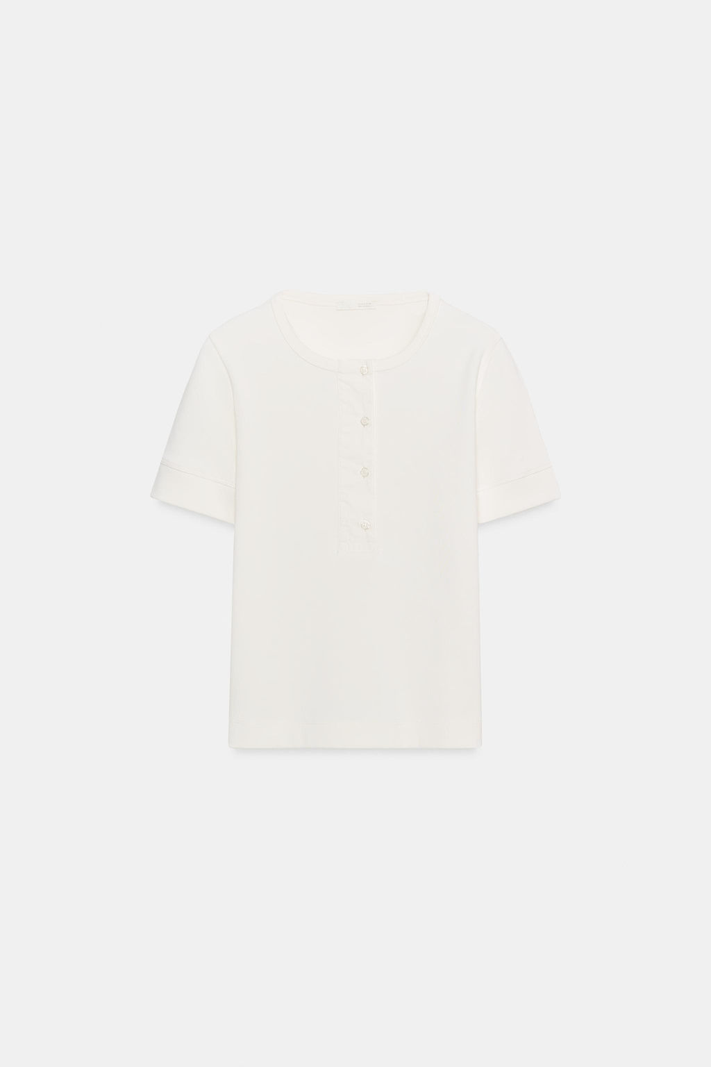CAMISETA RIB BOTONES / blanco - Zara фото 4