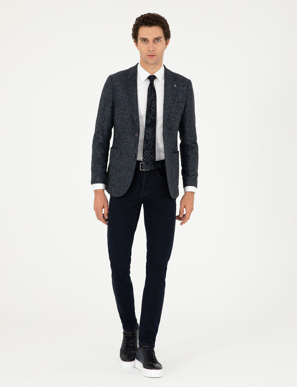 Темно-синяя приталенная куртка - Cacharel фото 4