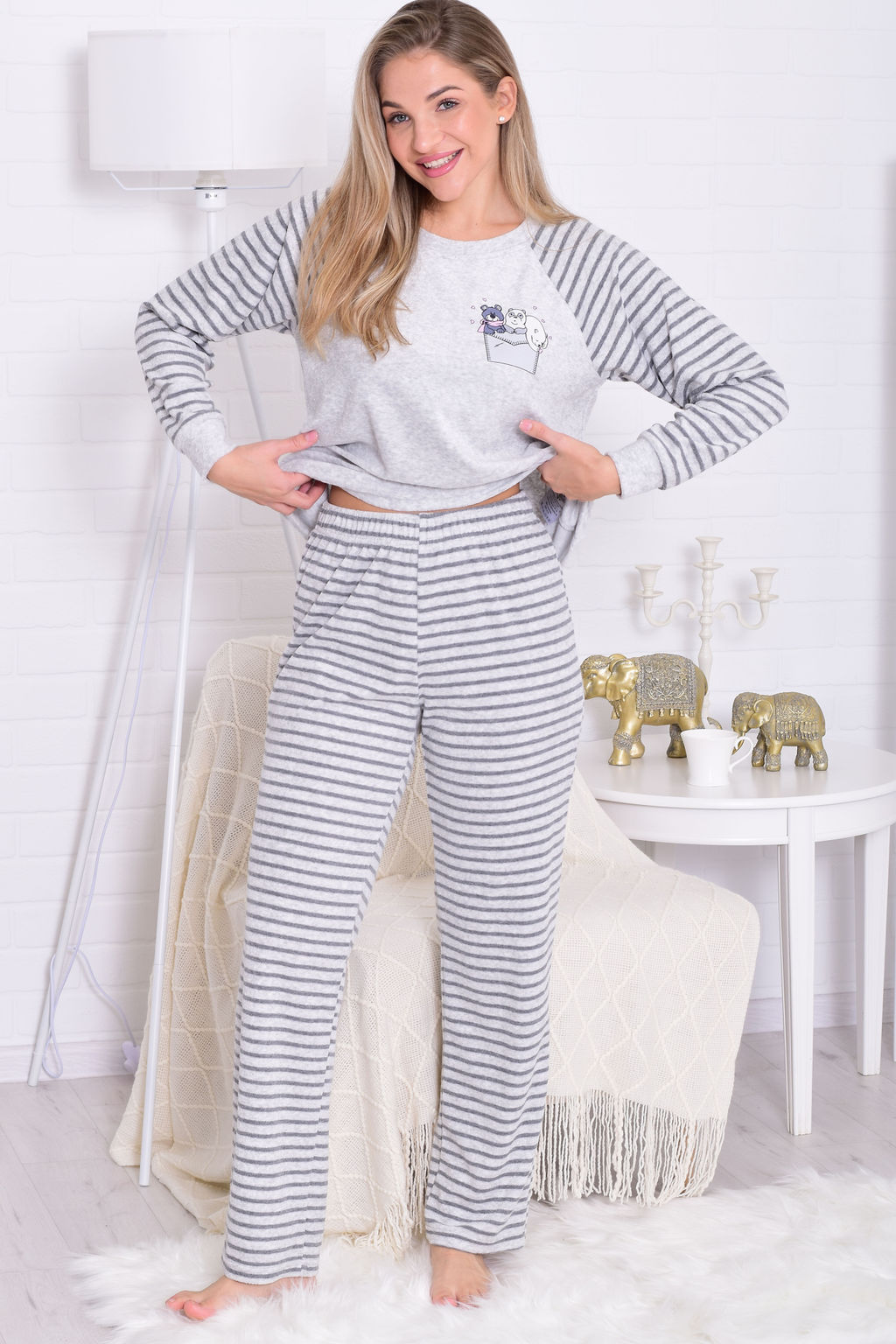 Пижама женская 1-248 (серый)