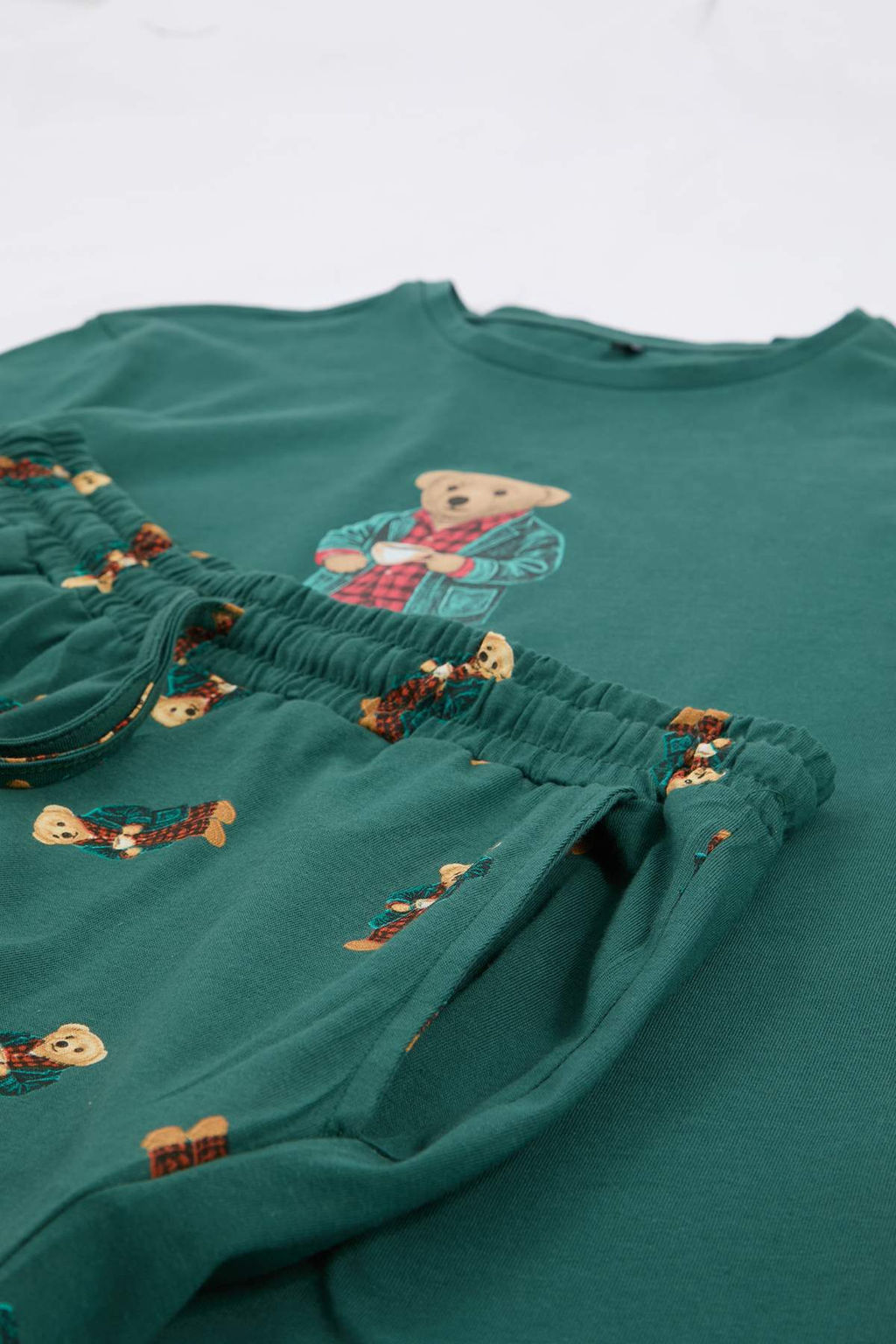 Yesil Regular Ay?c?k Bask?l? T-shirt - Sort Pijama Tak?m? TMNSS26PT00010 - Trendyolmilla фото 2