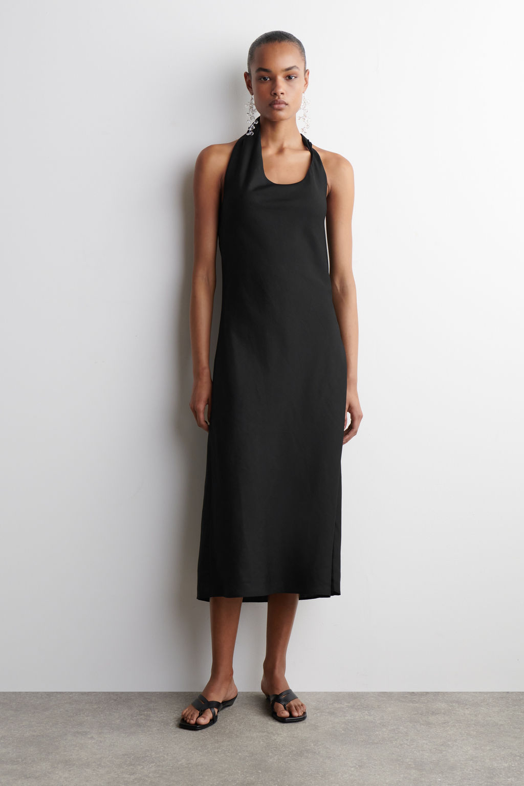VESTIDO CON CUELLO HALTER EN MEZCLA DE LINO - H&m фото 3