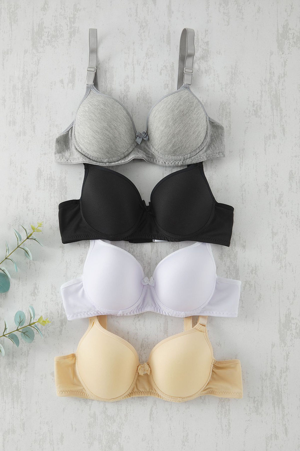 TRENDYOLMILLA K?rm?z?-Cok Renkli 4lu Paket Micro Kurdele/Fiyonklu Kapl? T-Shirt Bra Orme Sutyen THMSS25SU00034  фото 11