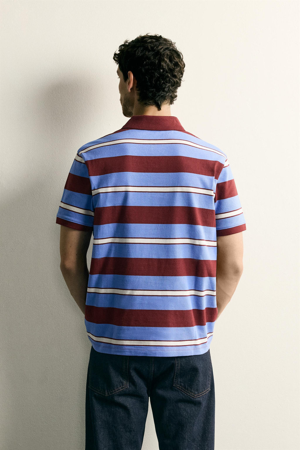 POLO PIQU? REGULAR FIT RAYAS / Azul claro - Zara фото 3