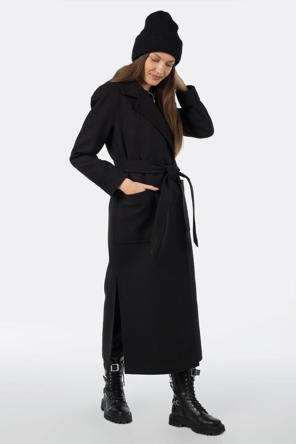 01-10818 Пальто женское демисезонное Classic Reserve (пояс)