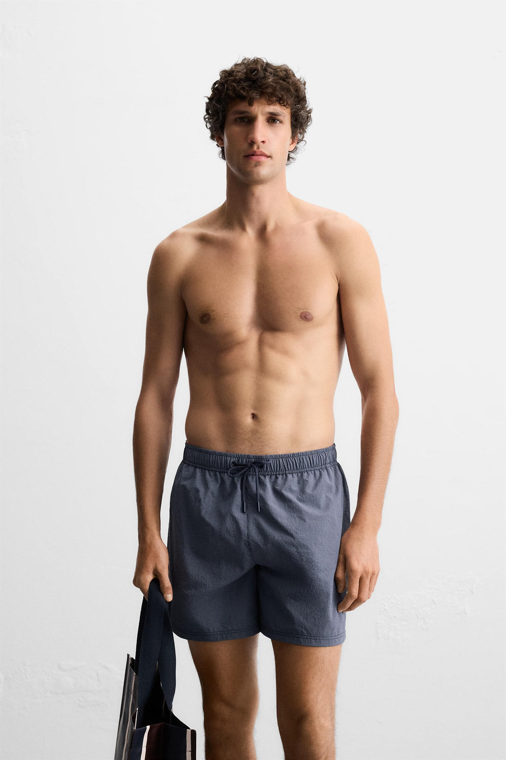 STRIPED MID-LENGTH SWIMMING TRUNKS - Zara фото 2
