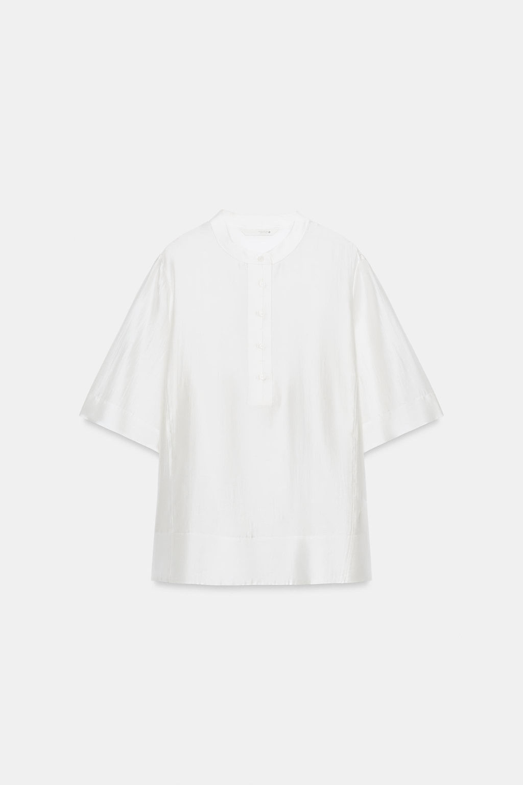 BLUSA FLUIDA MANGA CORTA ZW COLLECTION / Blanco