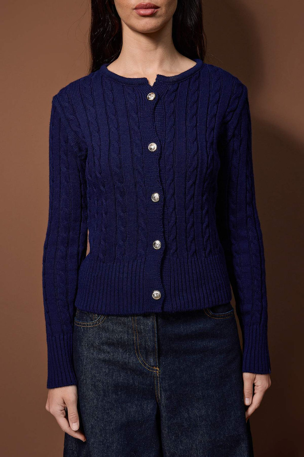 Lacivert-Ekru 2li Fitted/Vucuda Oturan Ikili Paket Triko H?rka TWOAW26HI00218