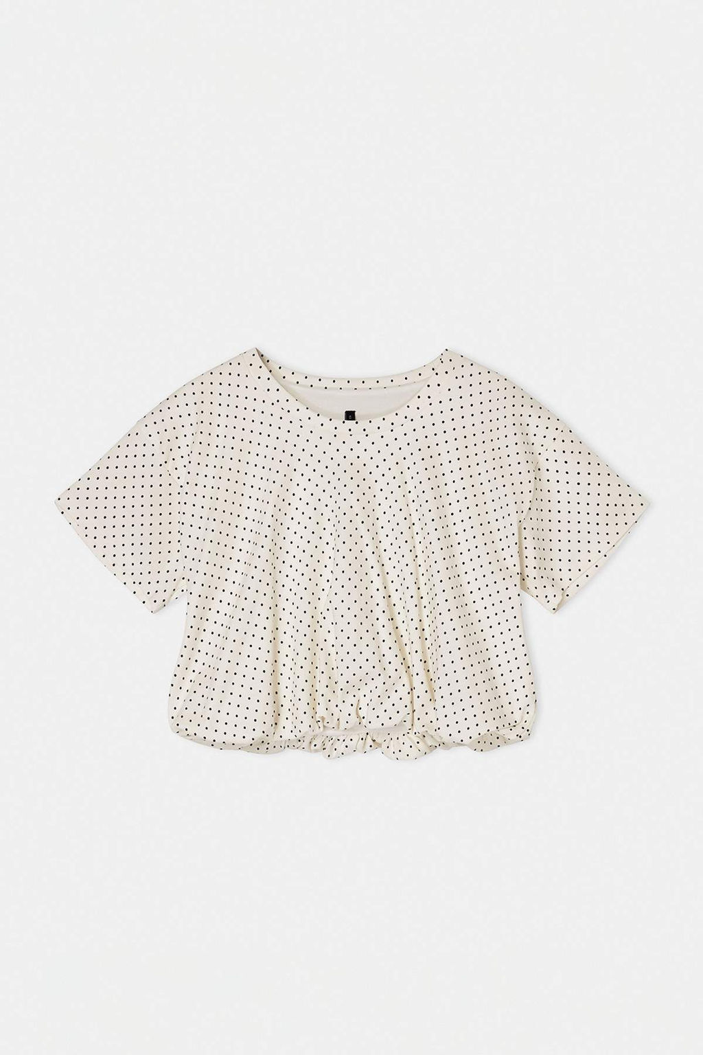 Ekru Puantiyeli Regular/Normal Kal_p B_zg_l_ Balon Crop Pamuklu Esnek _rme T-shirt TWOSS26TS00306 - Trendyolmilla фото 5