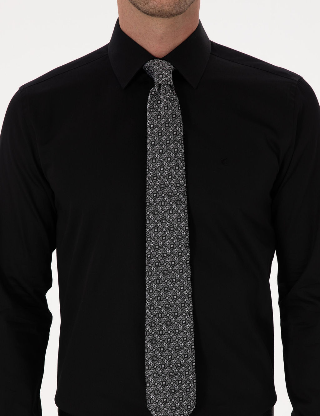 Siyah Slim Fit %100 Pamuk Klasik G_mlek