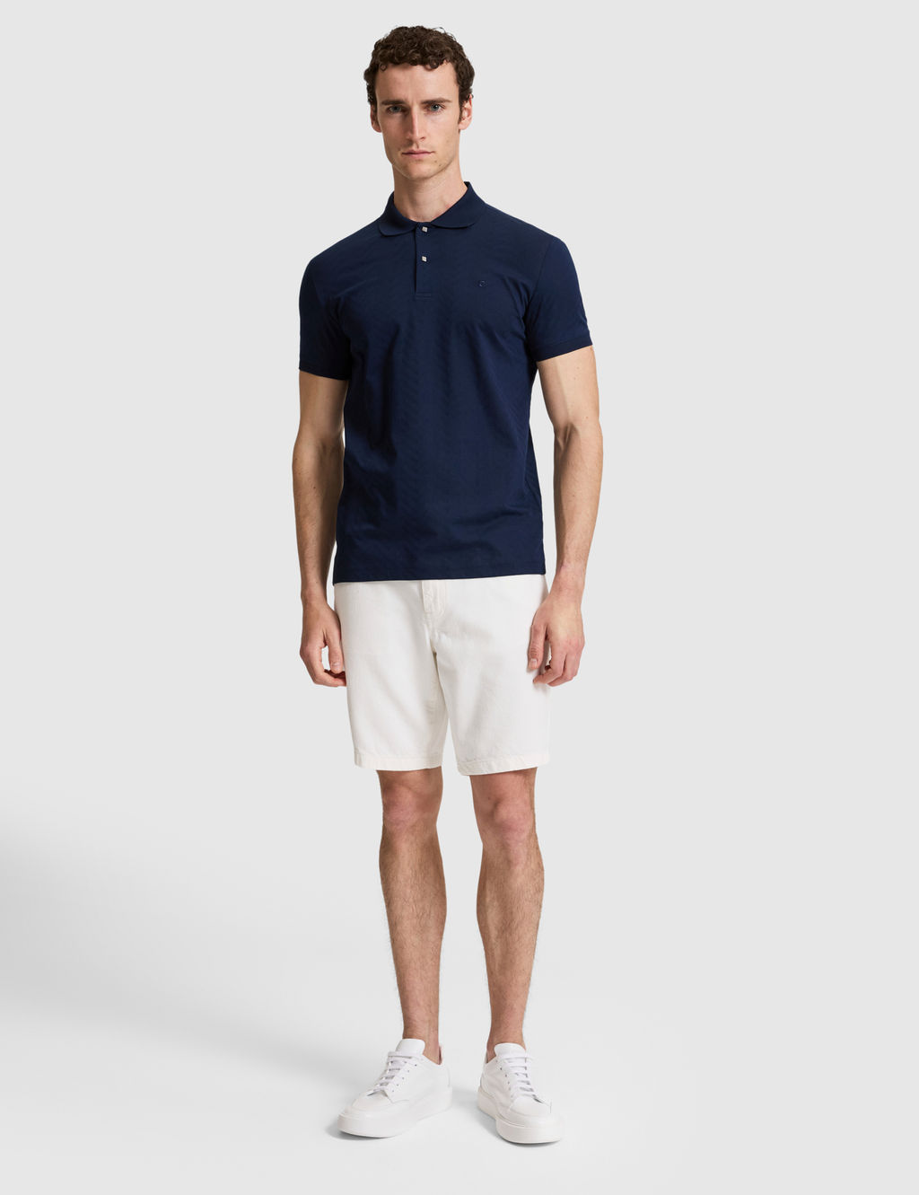 Lacivert Slim Fit %100 Pamuk D__meli Polo Yaka Ti__rt