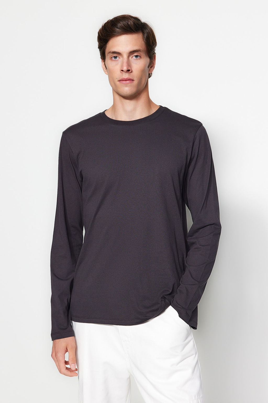 TRENDYOL MAN Siyah-Lacivert-Antrasit Regular/Normal Kesim 3lu Paket Basic %100 Pamuk Tok T-shirt TMNAW21TS0197 - Trendyolmilla фото 4