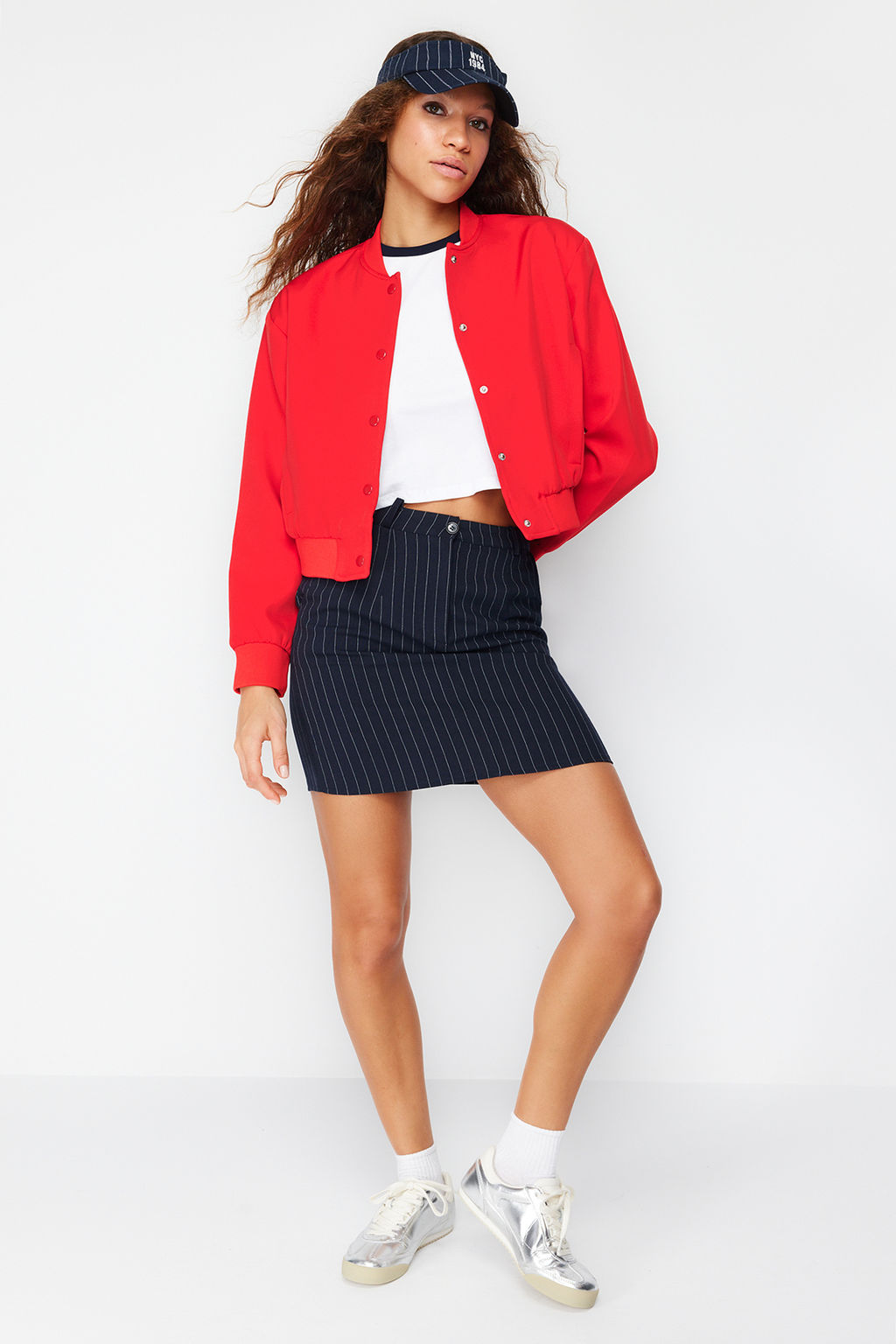 TRENDYOLMILLA Ekru Crop Ince Bomber Mont TWOSS24MO00032 фото 2