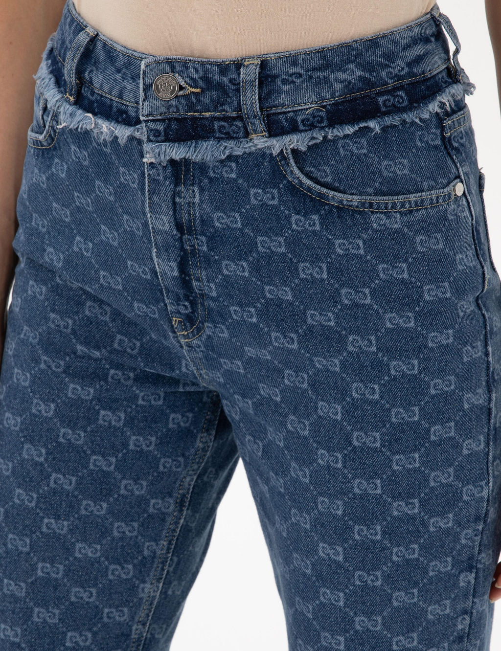 Koyu Mavi Mom High Waist Jean Pantolon - Pierre cardin фото 5