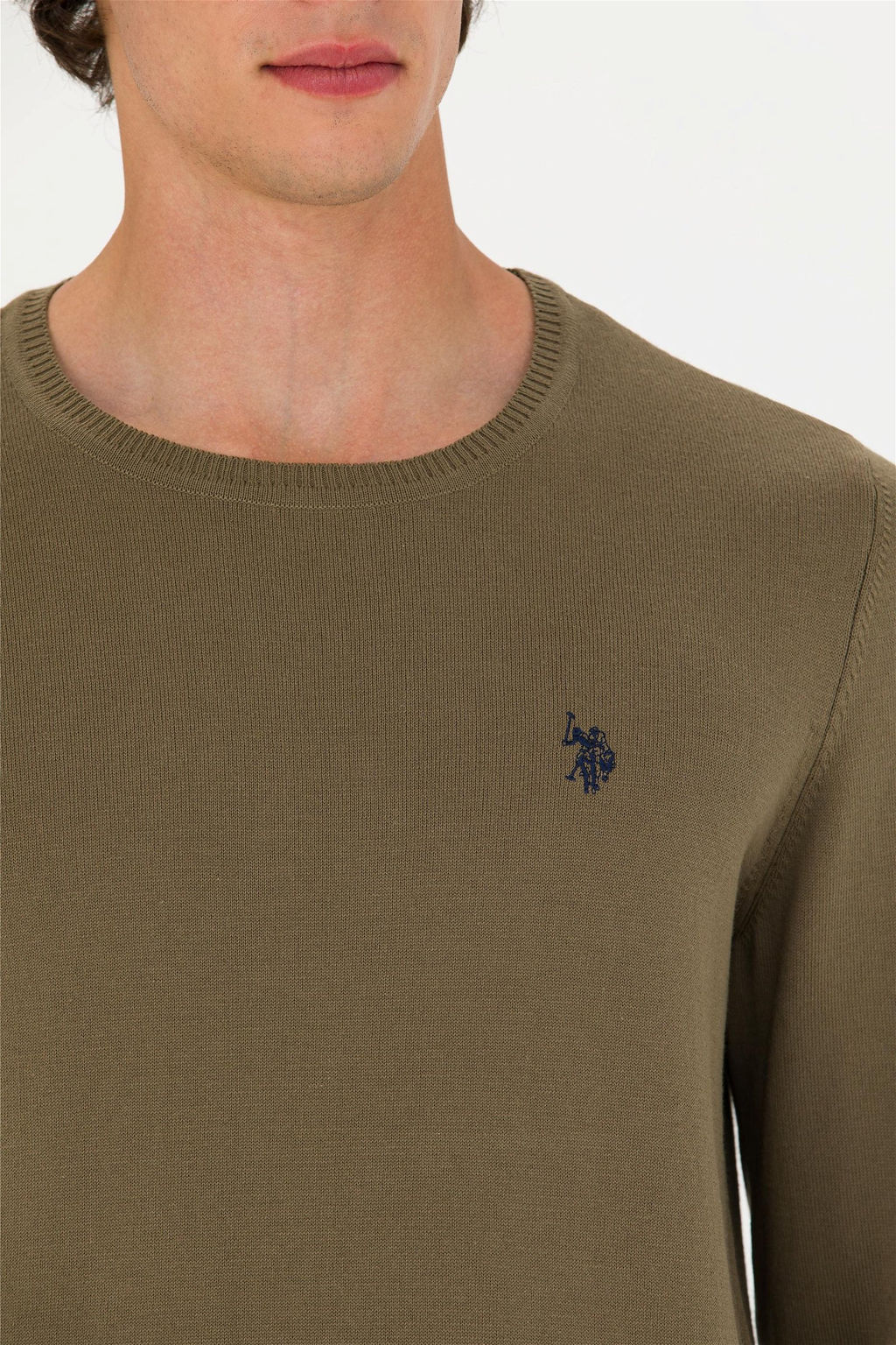 U. S. Polo Assn Мужской базовый свитер цвета хаки - U.s. polo assn фото 7