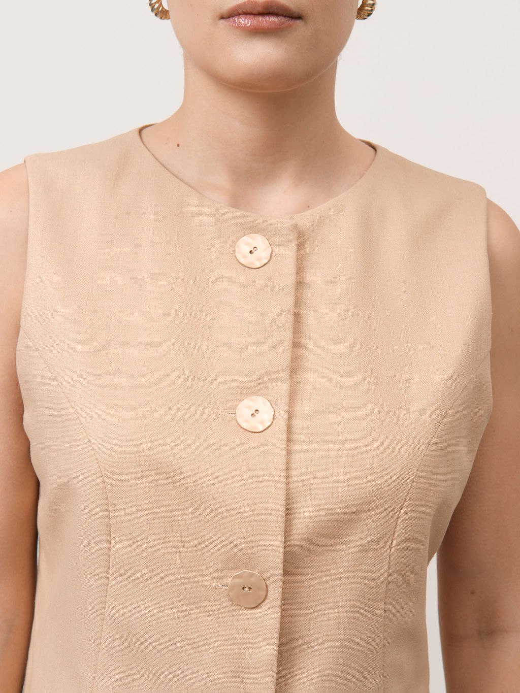 Жилет из льна 7011892 золото