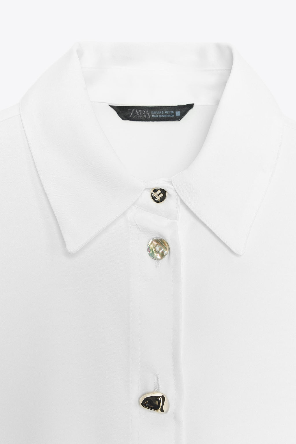 CONTRAST BUTTON SATIN SHIRT - Zara фото 9