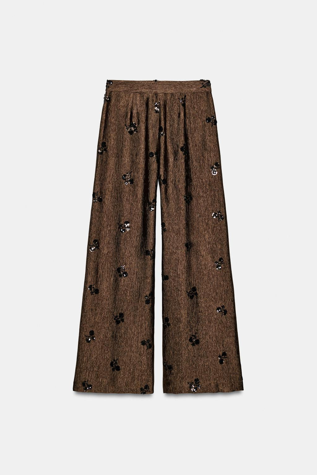 SEQUINNED WIDE-LEG TROUSERS - Zara фото 7