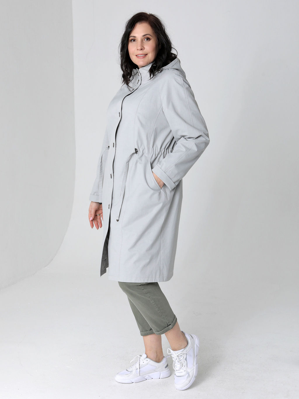 25137 Плащ св.серый - Dizzyway фото 2