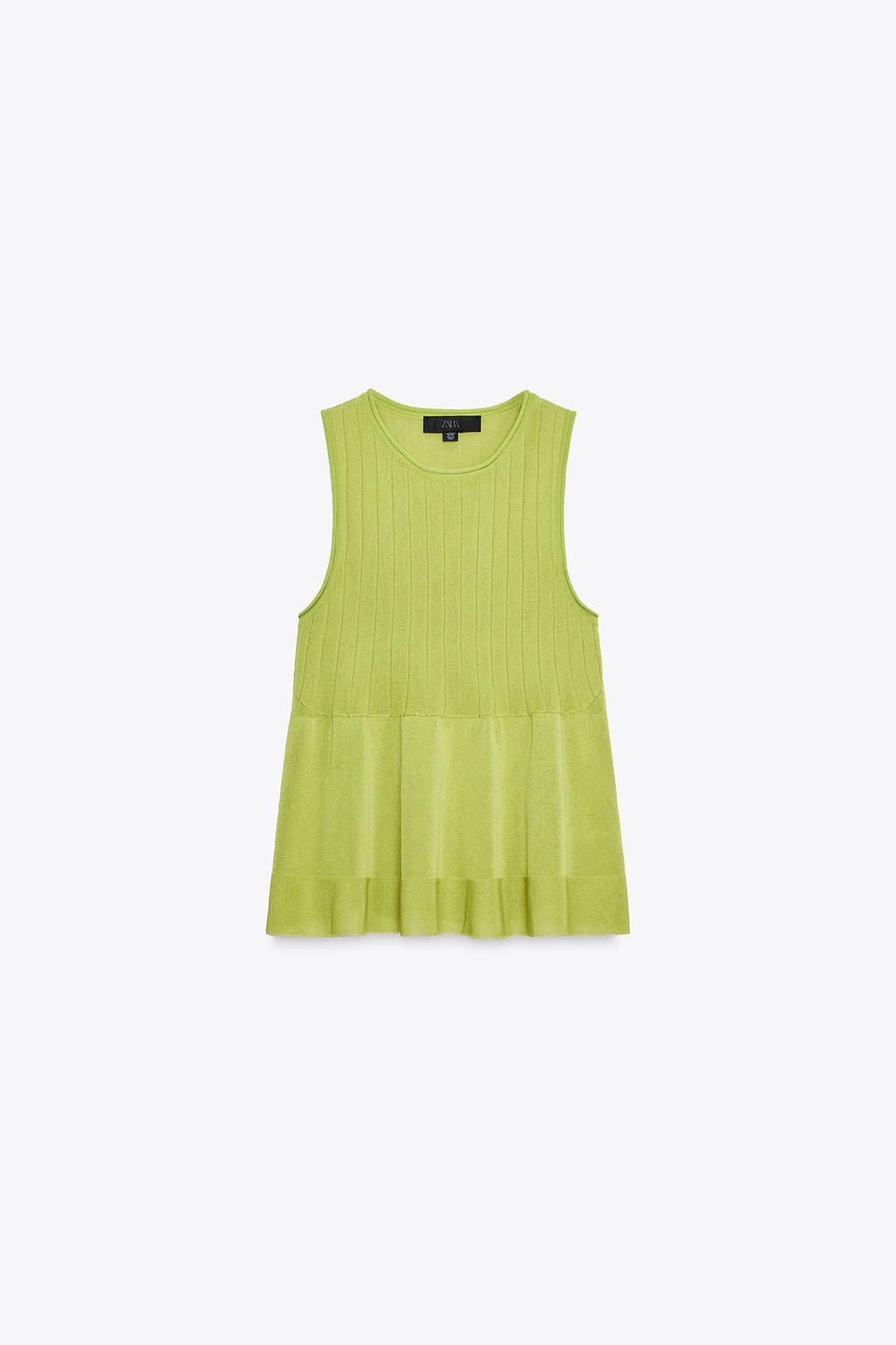 KNITTED TOP WITH RUFFLED HEM - Zara фото 7