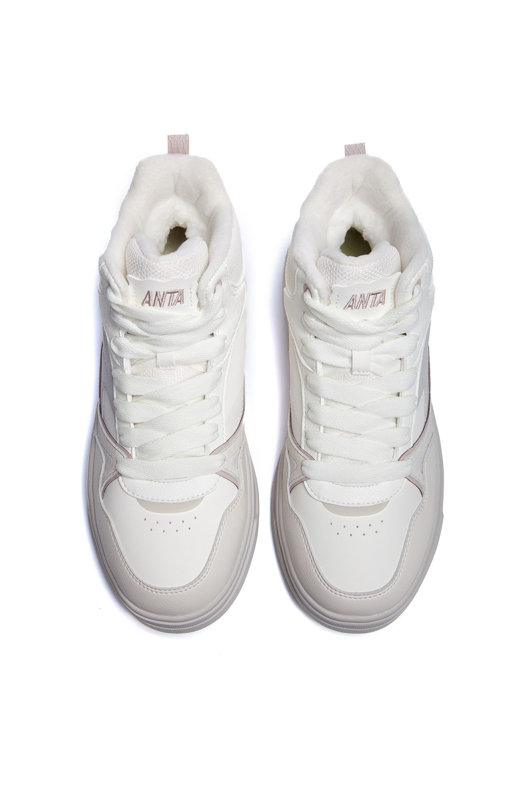 Кеды повседневные утепленные Бежевый/Серый