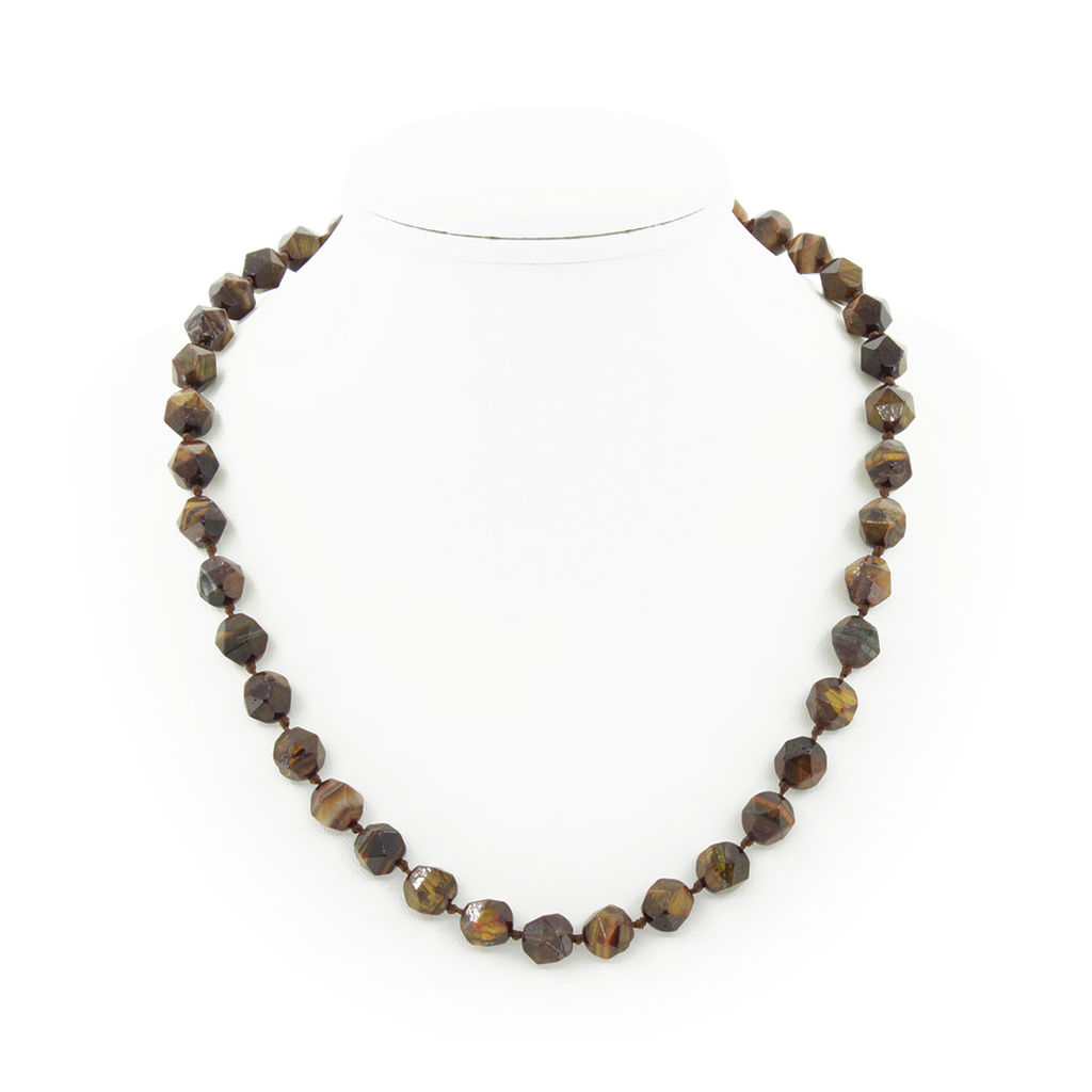 Бычий глаз (ЮАР) 10мм гранёные "Валькирия" бусы длиной 52см