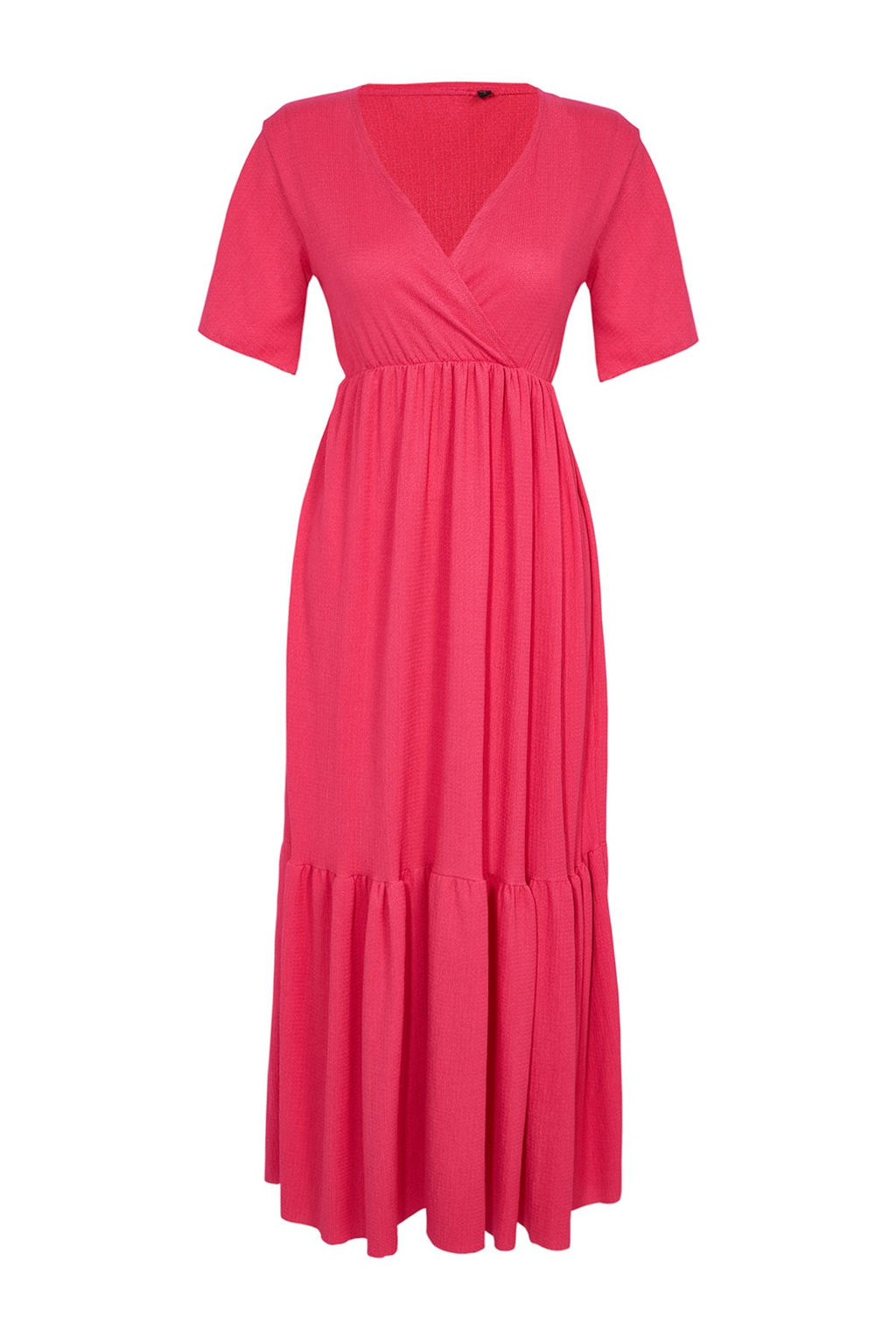 Fusya Duz Maxi Kruvazeli Etegi F?rf?rl? Dokulu K?sa Kol Esnek Orme Maxi Elbise Elbise TWOSS24EL01060 - Trendyolmilla фото 6