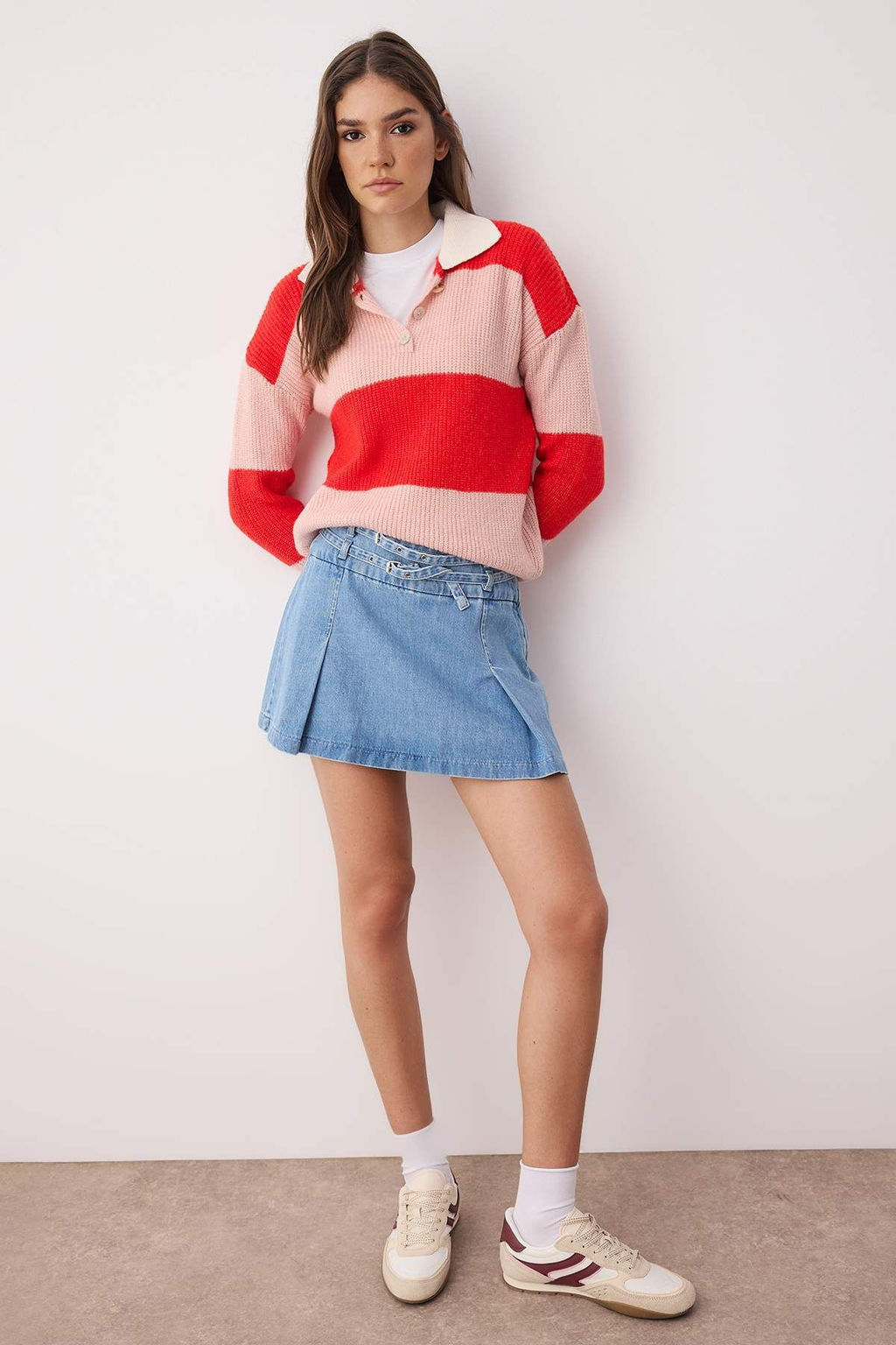 Lacivert Yumusak Dokulu Polo Yaka Triko Kazak TWOAW26KZ00038 - Trendyolmilla фото 9