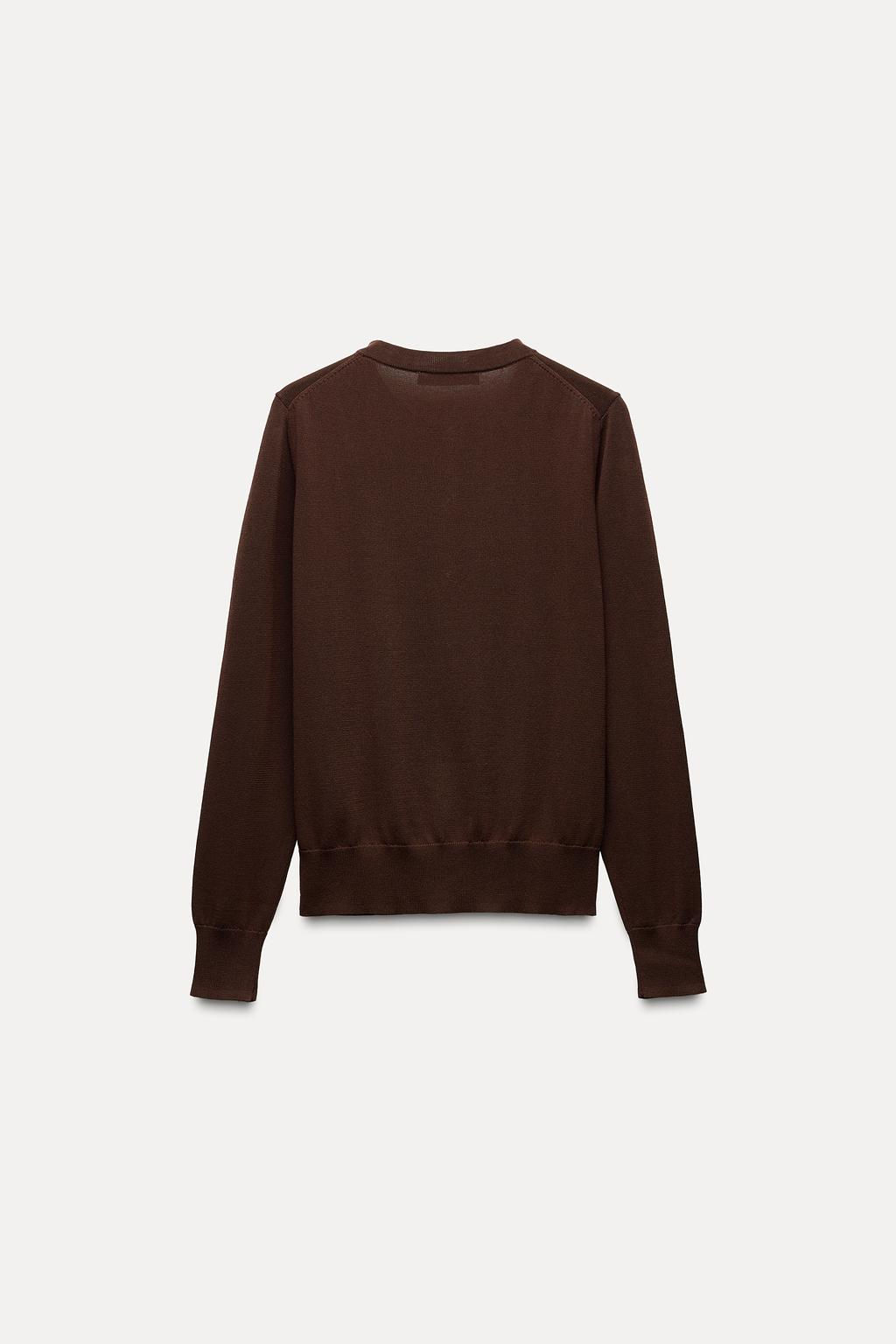 PLAIN KNIT CARDIGAN WITH GOLD BUTTONS - Zara фото 4