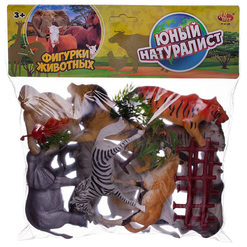 Игровой набор ABtoys Юный натуралист Фигурки домашних и диких животных с игровыми предметами №1  фото 12