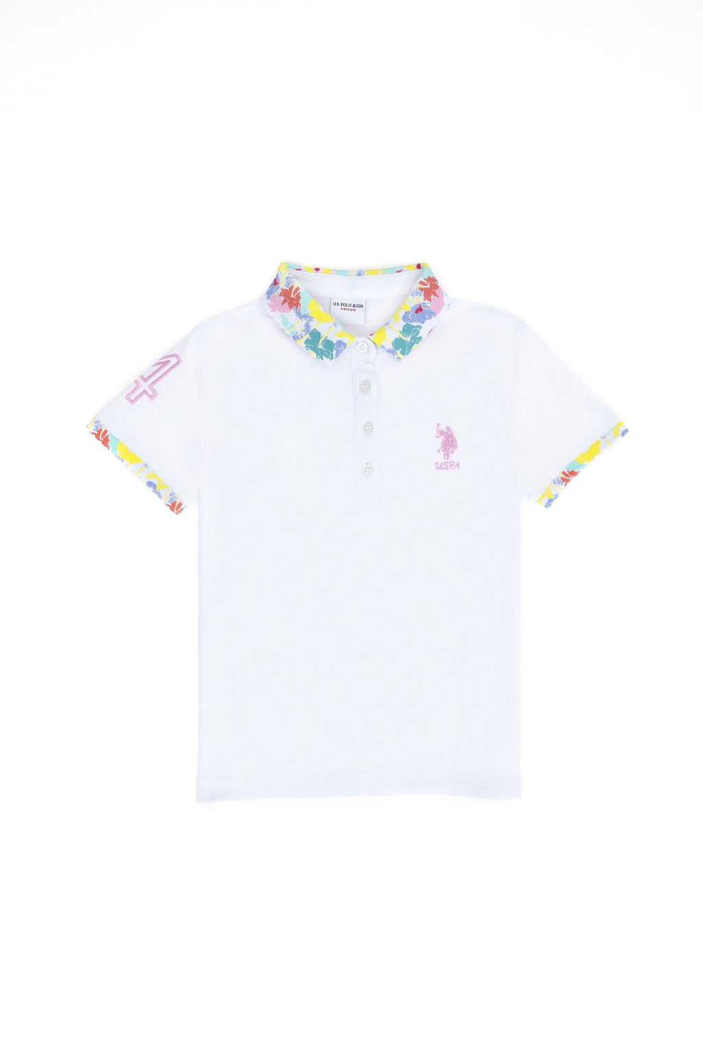 U. S. Polo Assn Белая базовая футболка с воротником-поло для девочек - U.s. polo assn фото 12