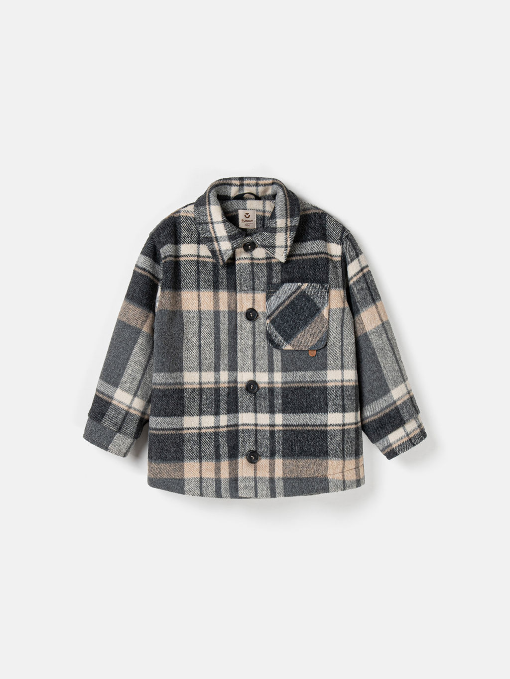 Пальто клетка Графит - Bungly фото 2