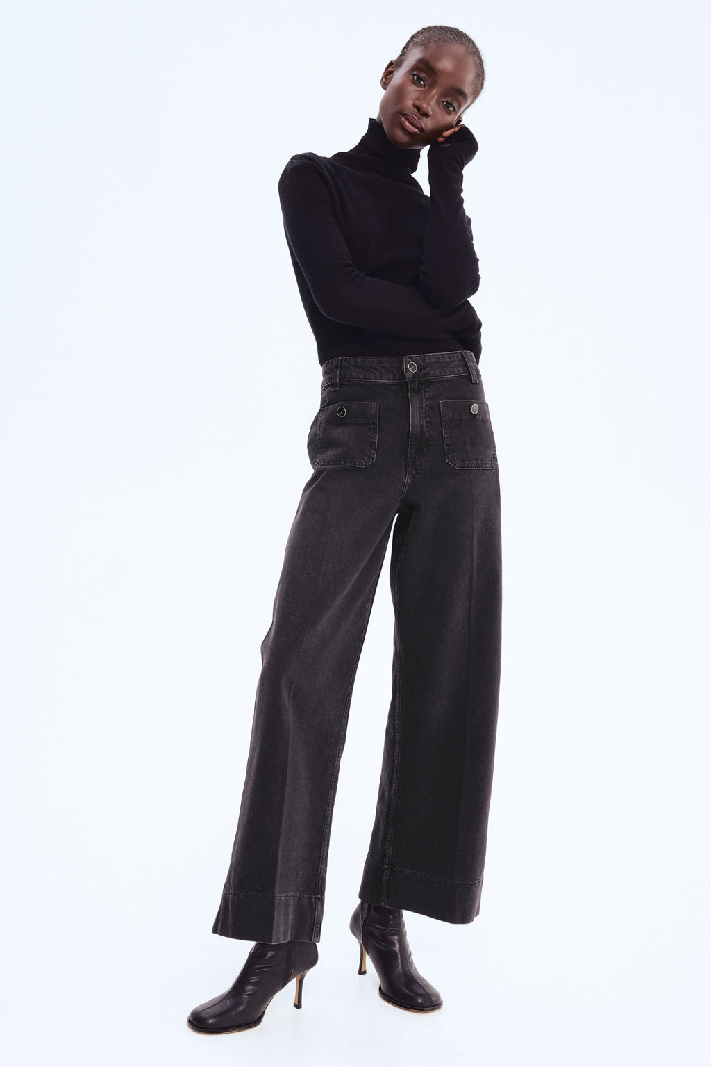 Wide High Ankle Jeans - H&m фото 5