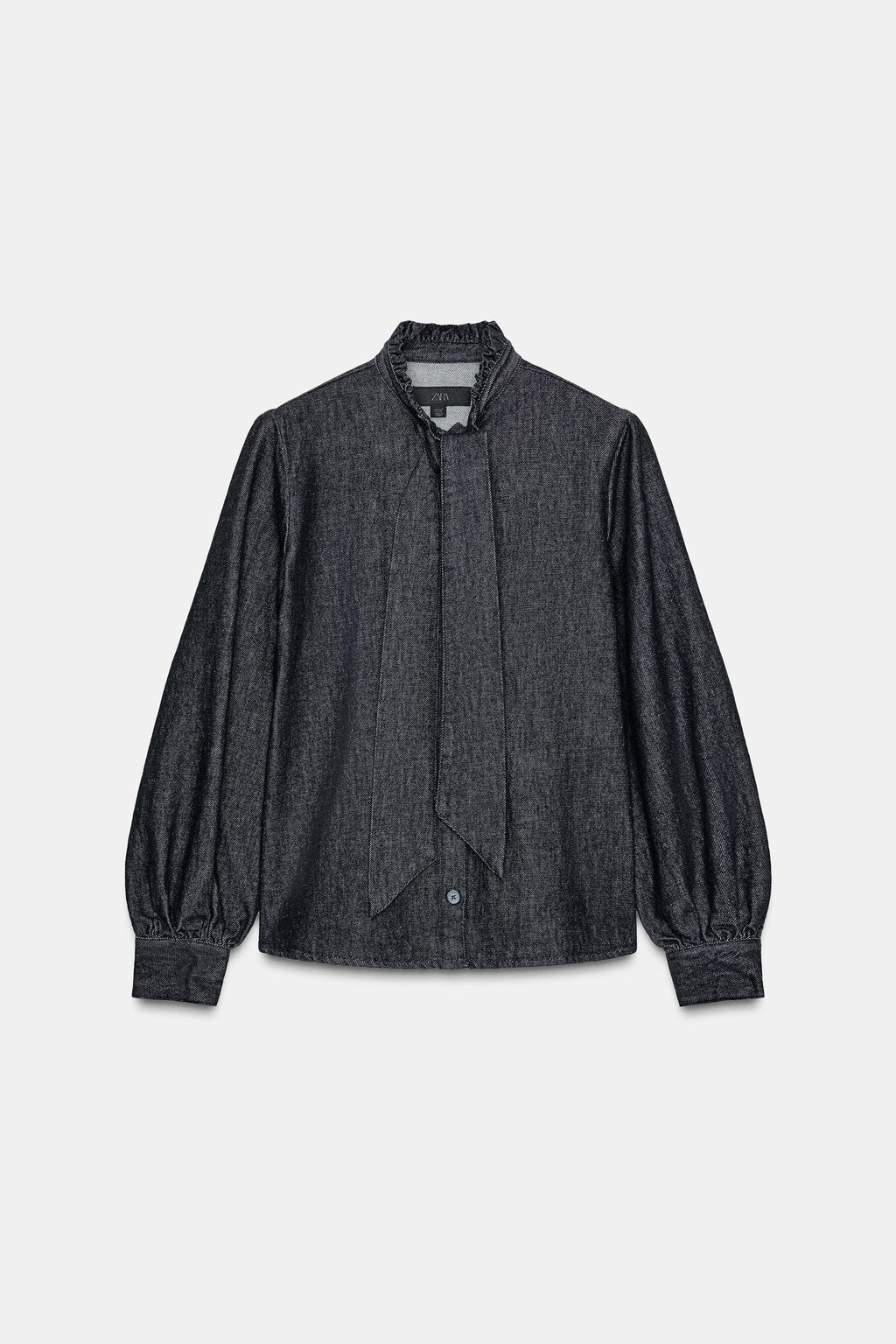ZW COLLECTION DENIM SHIRT WITH BOW - Zara фото 5
