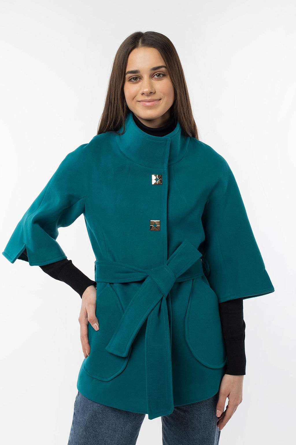 01-05664 Пальто женское демисезонное (пояс) - El podio фото 5