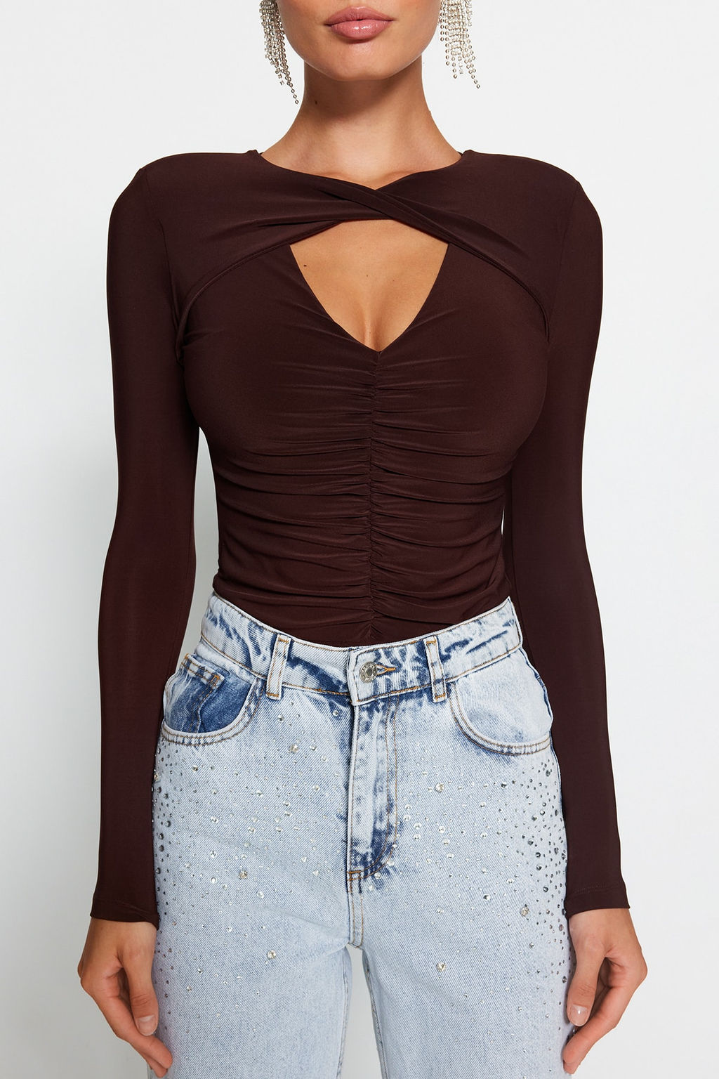 Kahverengi Cut Out/Pencere Detayl? Orme Body TPRAW24BD00001