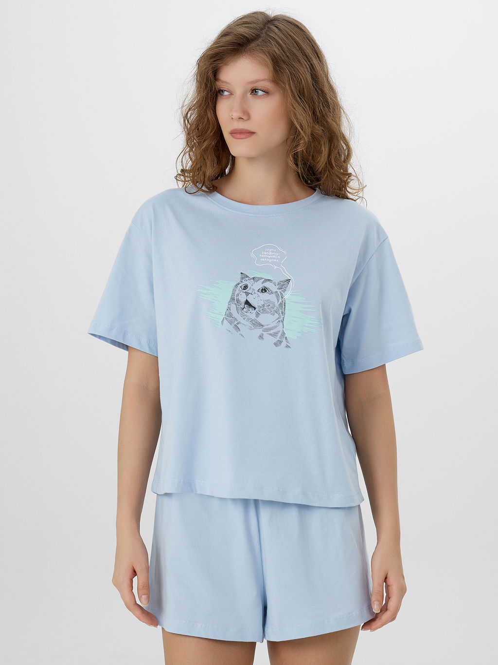 Комплект домашний женский с надписью Звуки заканчивающихся выходных - Mark formelle фото 3