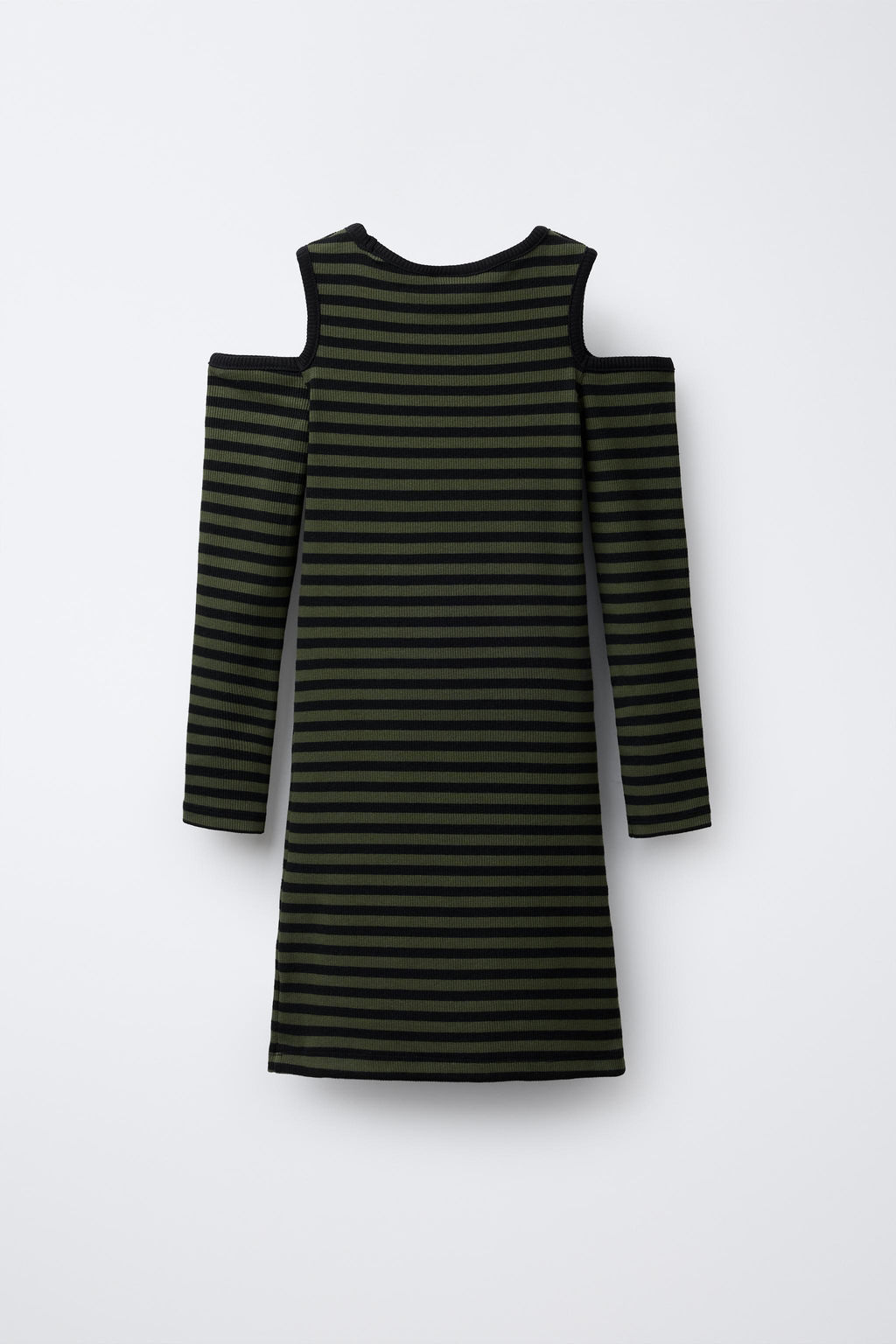 STRIPED RIBBED DRESS WITH CUT-OUT DETAIL - Zara фото 2