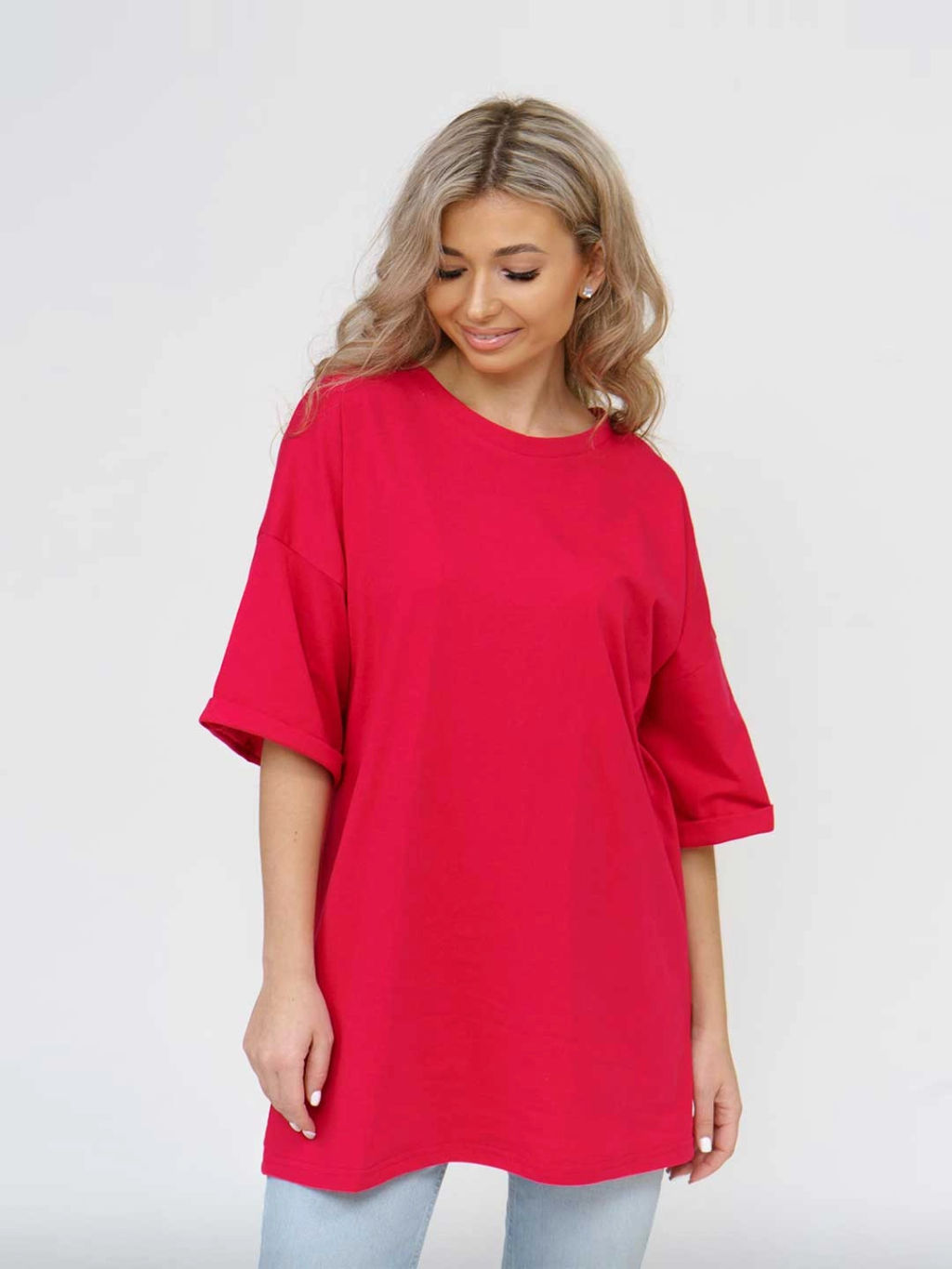 Футболка женская, цвет красный