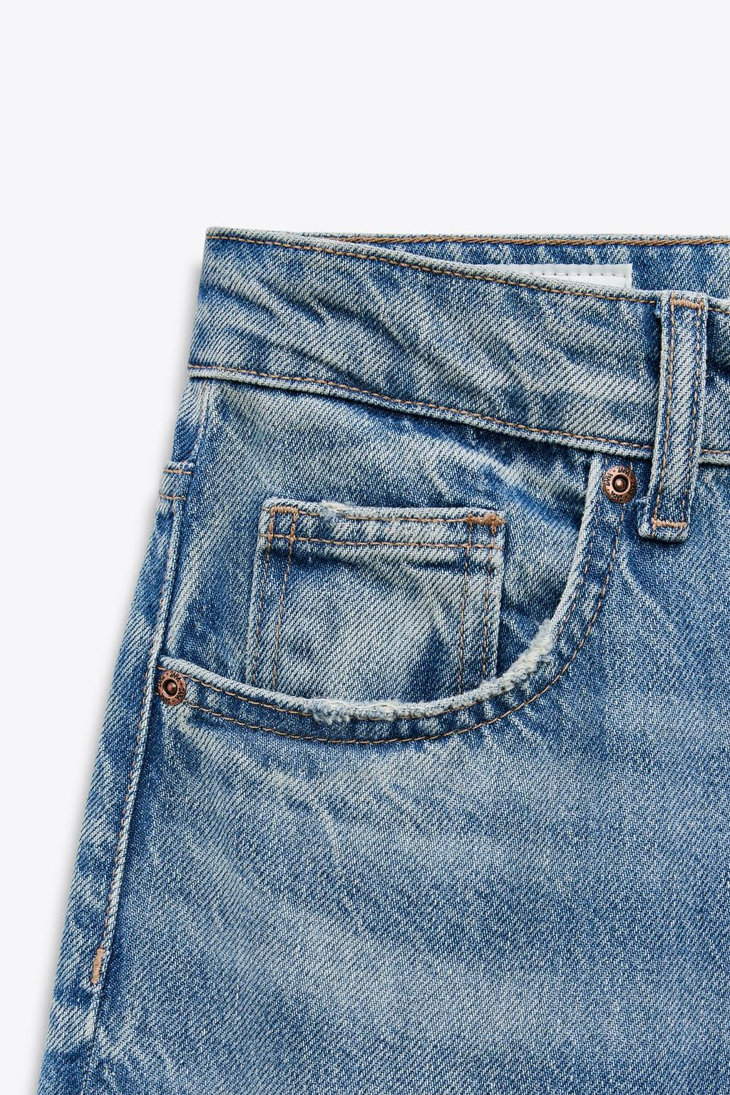 TRF WIDE-LEG MID-RISE FULL LENGTH JEANS - Zara фото 14