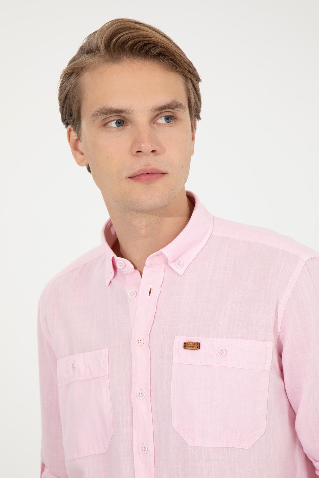 U. S. Polo Assn Мужская пудровая рубашка с длинным рукавом - U.s. polo assn фото 18