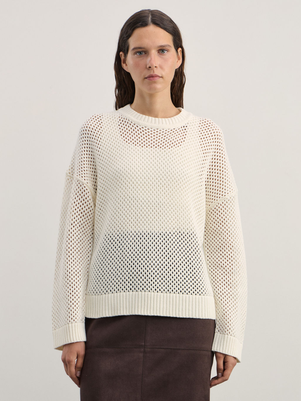 Джемпер ажурный из хлопка / Zarina  фото 3