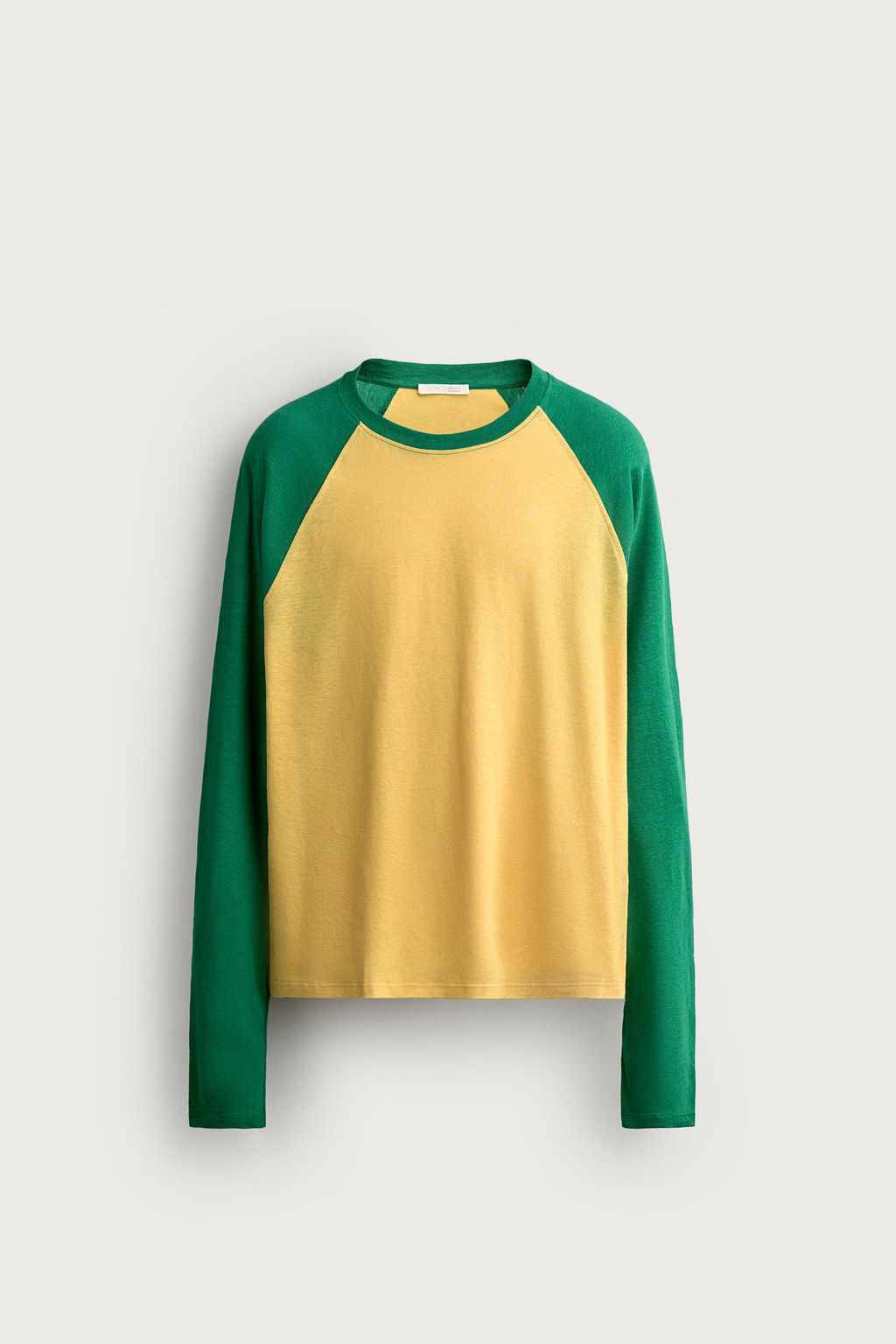 CAMISETA COLOR BLOCK ALGOD?N - LINO / Verde - Zara фото 6