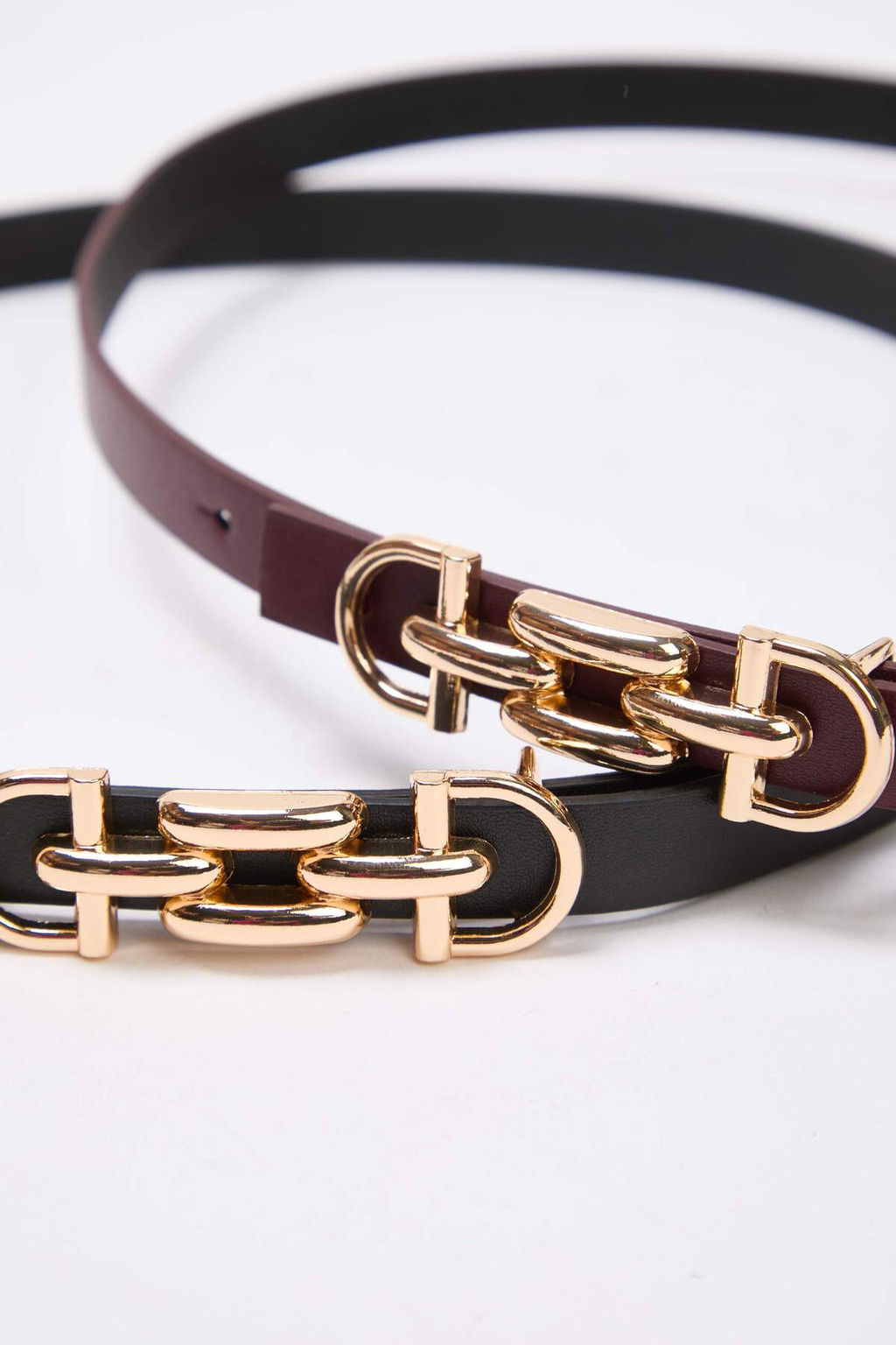 Siyah-Bordo 2li Paket Deri Gorunumlu Kemer TWOAW26KE00005