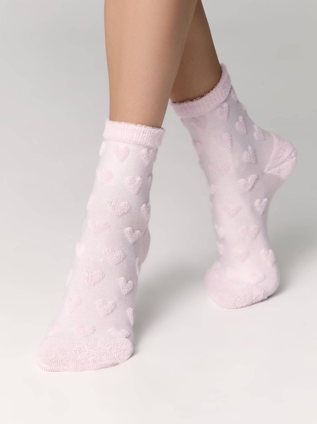Цена за 2 пары. Носки Удлиненные CONTE COMFORT Махровые носки из хлопка с объемными рисунками светло-розовый - Conte elegant фото 3