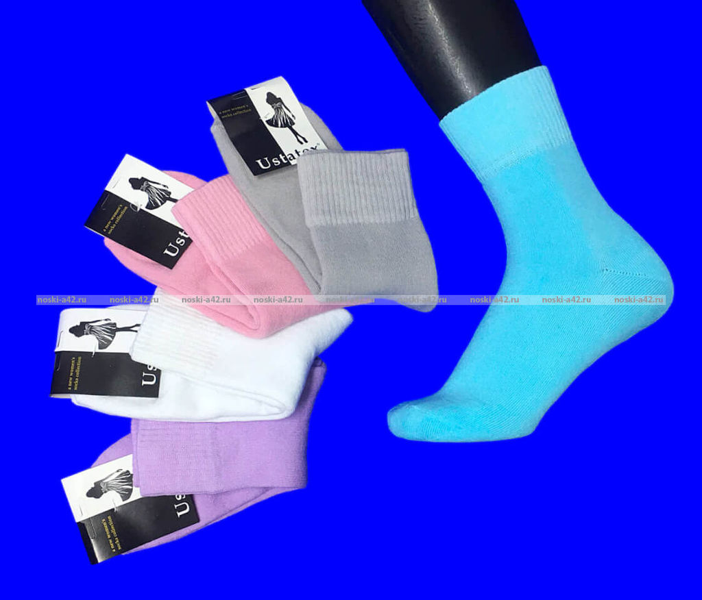 Цена за 5 пар. 5 ПАР - ЮстаТекс носки женские внутри махра хлопок арт. 2с3