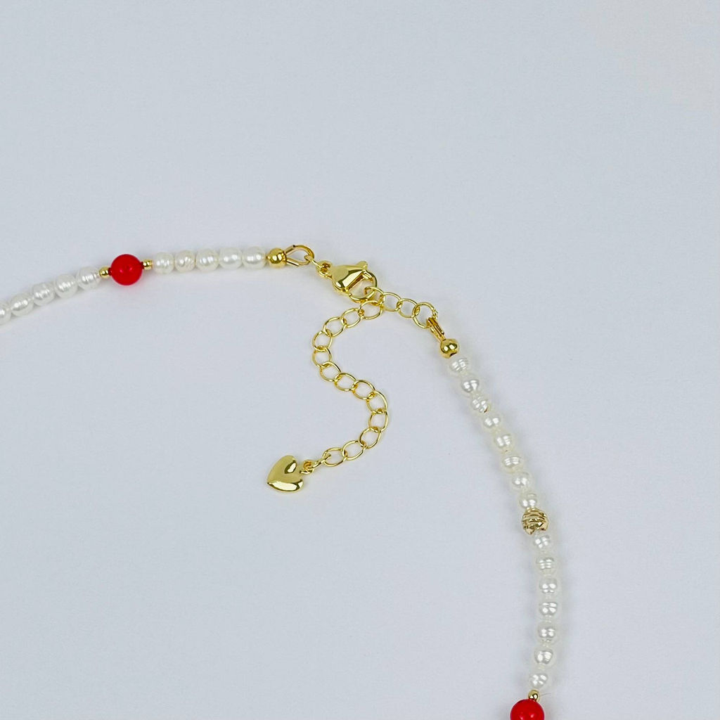 Колье из Жемчуга и Коралла 40 см +