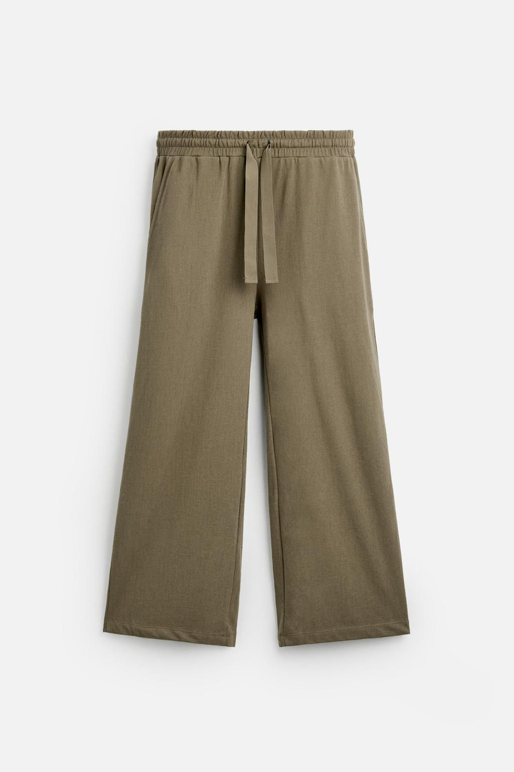 RUSTIC TEXTURED WEAVE TROUSERS - Zara фото 6